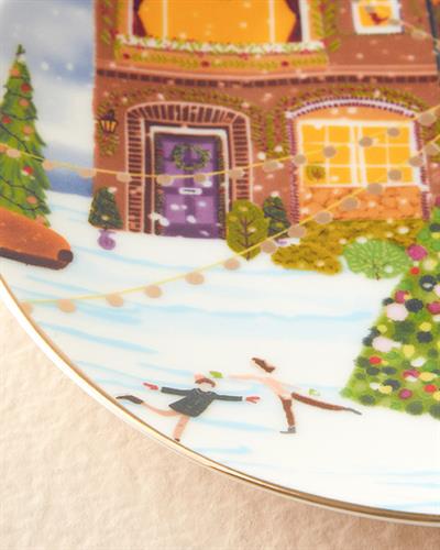 Cheerful Place Чиния За Торта Костен порцелан 20 см Шарен