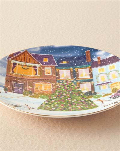 Cheerful Place Чиния За Торта Костен порцелан 20 см Шарен