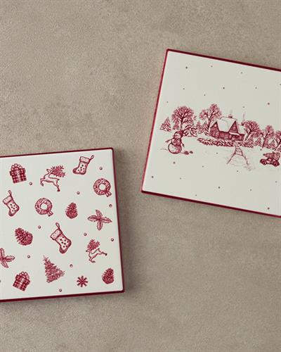 Cheerful Pop Подложка За Чаша Керамика 10,8 см Червен