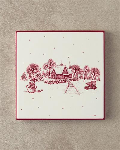 Cheerful Pop Подложка За Чаша Керамика 10,8 см Червен