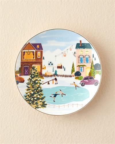 Чиния за Торта Костен Порцелан 20 cm Цветен