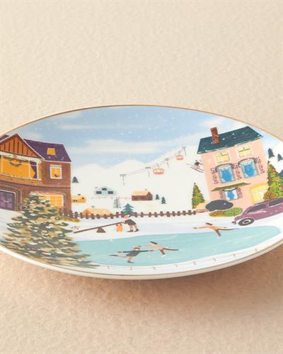 Чиния за Торта Костен Порцелан 20 cm Цветен