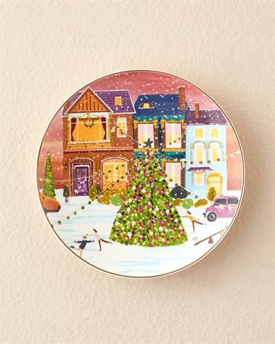 Чиния за Торта Костен Порцелан 20 cm Оранжево,