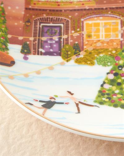 Чиния за Торта Костен Порцелан 20 cm Оранжево,