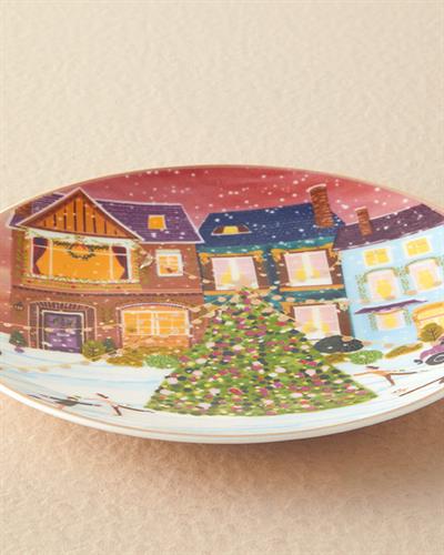 Чиния за Торта Костен Порцелан 20 cm Оранжево,