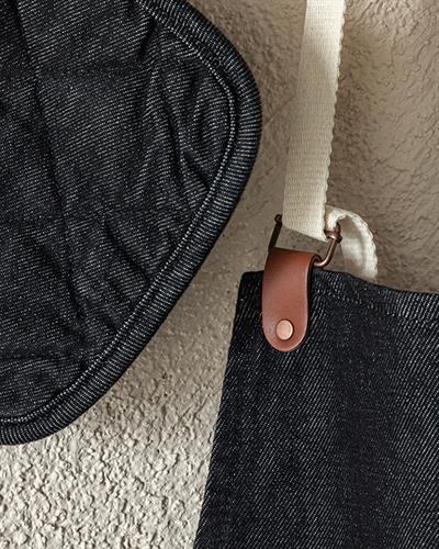 Chef’S Denim Кухненска Престилка Памучен, Черно, 0