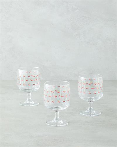 Чаша 3 бр. Стъкло 300 мл Червен