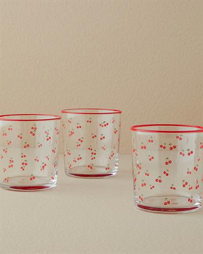 Cherry Чаша 3 бр. Стъкло 380 мл Червен