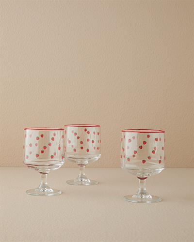 Cherry Чаша 3 бр. Стъкло 300 мл Червен