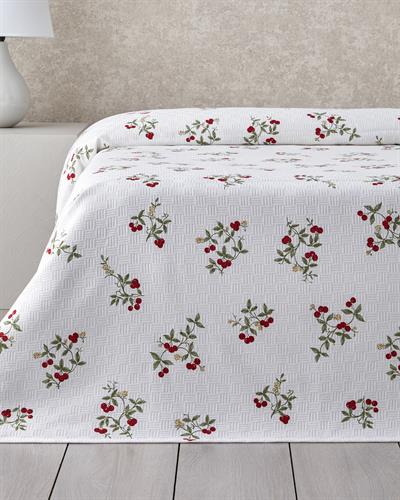 Cherry Blossom Одеяло Пике Двоен С щампа 200x220 см Бял - Червен