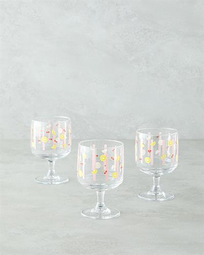 Чаша 3 бр. Стъкло 300 мл Шарен