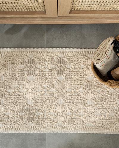 Chester Килим Памучен, Кремово, 50 X 80 Cm