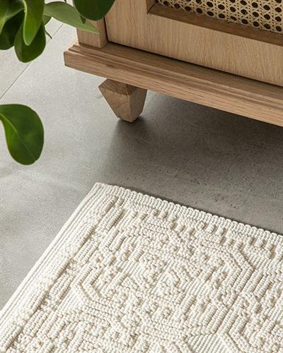 Chester Килим Памучен, Бяло, 50 X 80 Cm