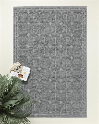 Chester Килим Памучен, Сиво, 80 X 150 Cm