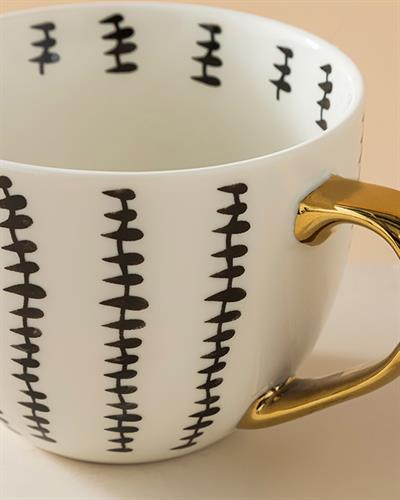 Chic Band New Bone China Cup 450 ml Black
