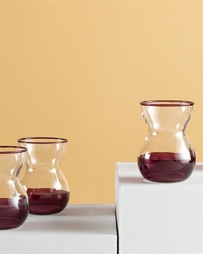 Chic Line Чаена Чаша 4 Бр., Стъкло, Тъмно Розово, 140 Ml