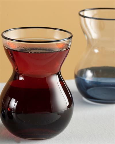 Chic Line Чаена Чаша 4 Бр., Стъкло, Тъмно Синьо, 140 Ml