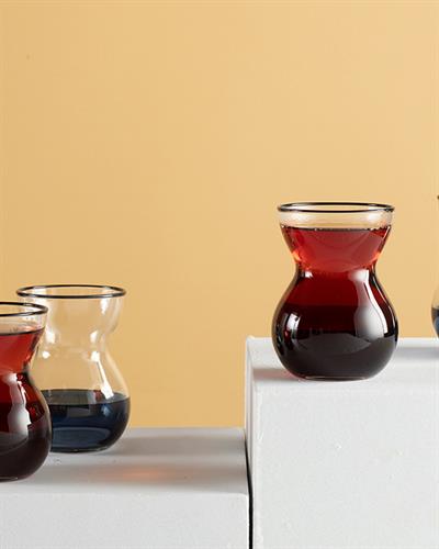 Chic Line Чаена Чаша 4 Бр., Стъкло, Тъмно Синьо, 140 Ml