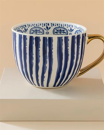 Chic Mold New Bone China Cup 450 ml Dark Blue