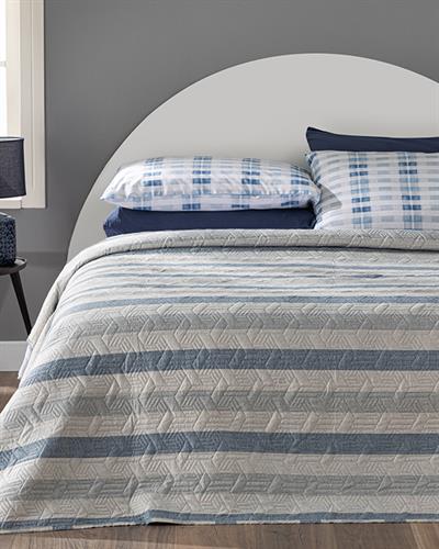 Chill Plaid Double Person Multi-Purposed Quilt 200x220 cm Blue