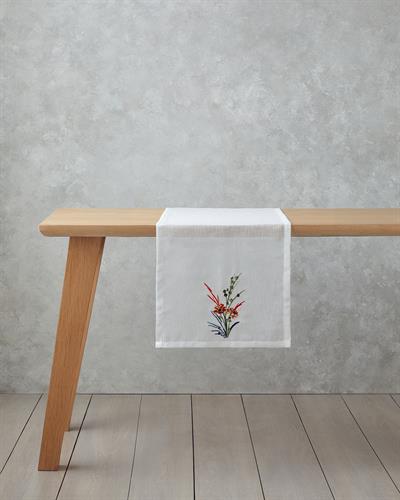 Рънър Полиестер 40x140 см Бял - Червен