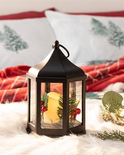 Chris With Led Lantern 20 cm Black