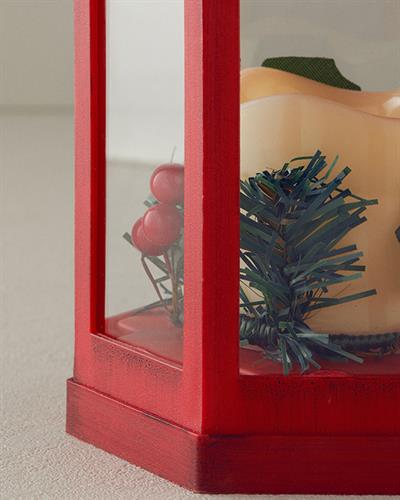 Chris With Led Lantern 20 cm Red