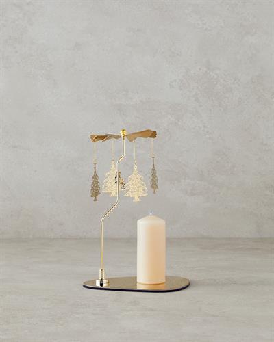 Christmas Свещник Въртящ се Метал 13x10x18 см Златен