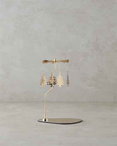 Christmas Свещник Въртящ се Метал 13x10x18 см Златен