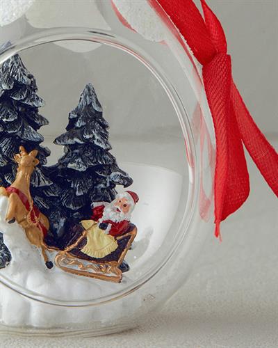 Christmas Ball Висящ Аксесоар Стъкло 7x8x10,4 см Червен