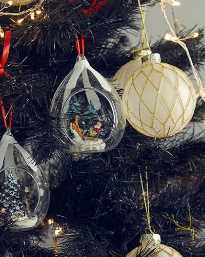 Christmas Ball Висящ Аксесоар Стъкло 7x8x10,4 см Червен