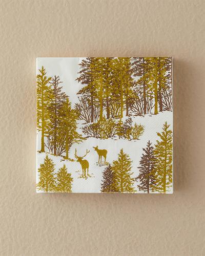 Christmas Forest Хартиени Салфетки 20 бр. Хартия 33x33 см Златен