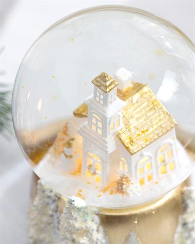 Christmas House Снежно Кълбо С Лед, Златисто, 9 X 9 X 11 Cm