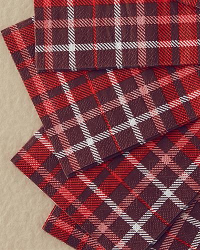 Christmas Plaid Хартиени Салфетки 20 бр. Хартия 33x40 Червен