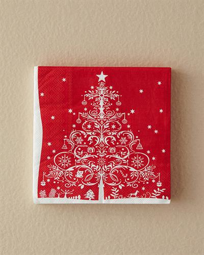 Christmas Tree Хартиени Салфетки 20 бр. Хартия 33x33 см Червен