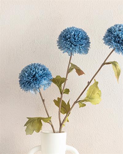 Chrysanthemum Изкуствено Цвете Един Стрък Пластмаса 76 см Син