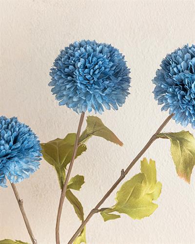 Chrysanthemum Изкуствено Цвете Един Стрък Пластмаса 76 см Син