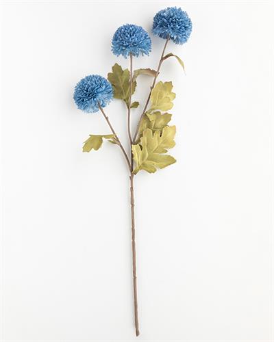 Chrysanthemum Изкуствено Цвете Един Стрък Пластмаса 76 см Син