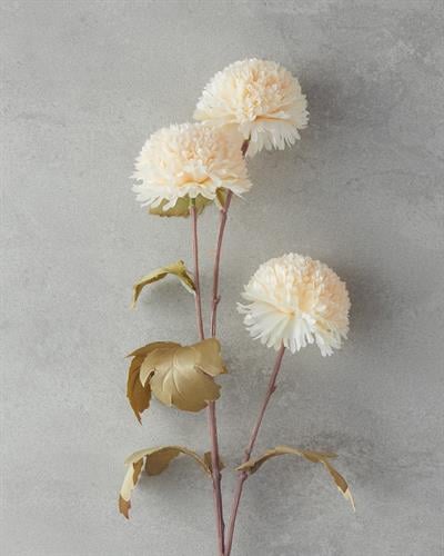 Chrysanthemum Една Клонка Изкуствено Цвете Пластмасов, Бежово, 76 Cm