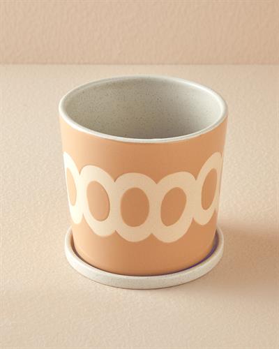 Circle Саксия Керамика 14,2x14,2x 14 см Кремав