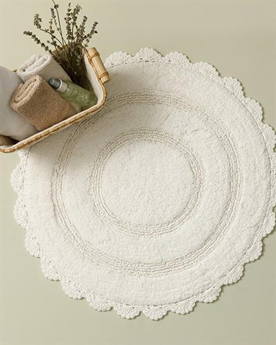 Circles Kombin Постелка За Баня Памучен 60x60 cm Екрю