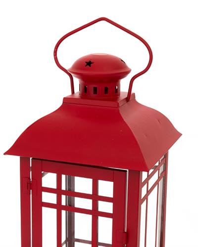 Classical Wrought Iron Lantern Red