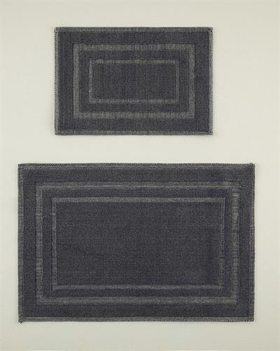 Classy Frame Комплект Постелки За Баня Букле Памучен полиестер 60x90 + 40x60 см Тъмносив