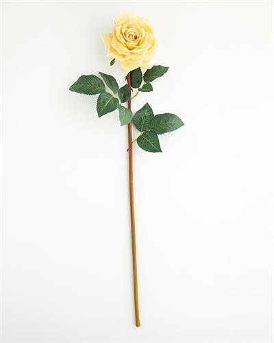 Classy Rose Една Клонка Изкуствено Цвете Пластмасов, Жълто, 64 Cm