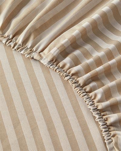 Twill Double Fitted Sheet 160x200 cm Beige