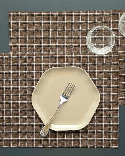 Claudia Polyestere 2 Set Place Mat 30x45 cm Brown