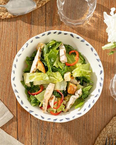 Clover Leaf Купа За Салата Порцелан, Бяло - Синьо, 20 Cm