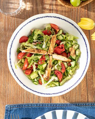 Clover Stripe Купа За Салата Порцелан, Бяло - Синьо, 25 Cm