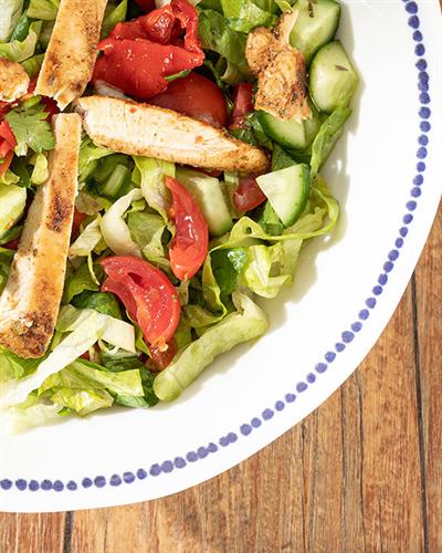 Clover Stripe Купа За Салата Порцелан, Бяло - Синьо, 25 Cm