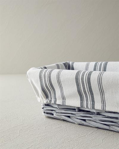 Coastal Straw Bread Basket 26x13 cm Gray